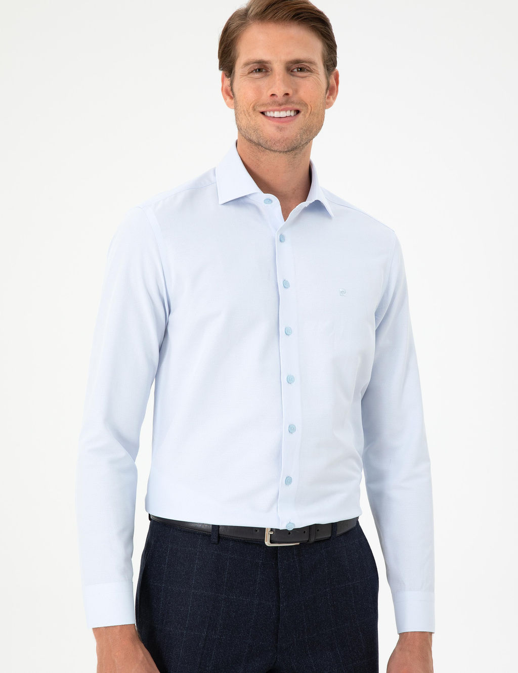 A__k Mavi Slim Fit Uzun Kollu G_mlek - Pierre cardin фото 3