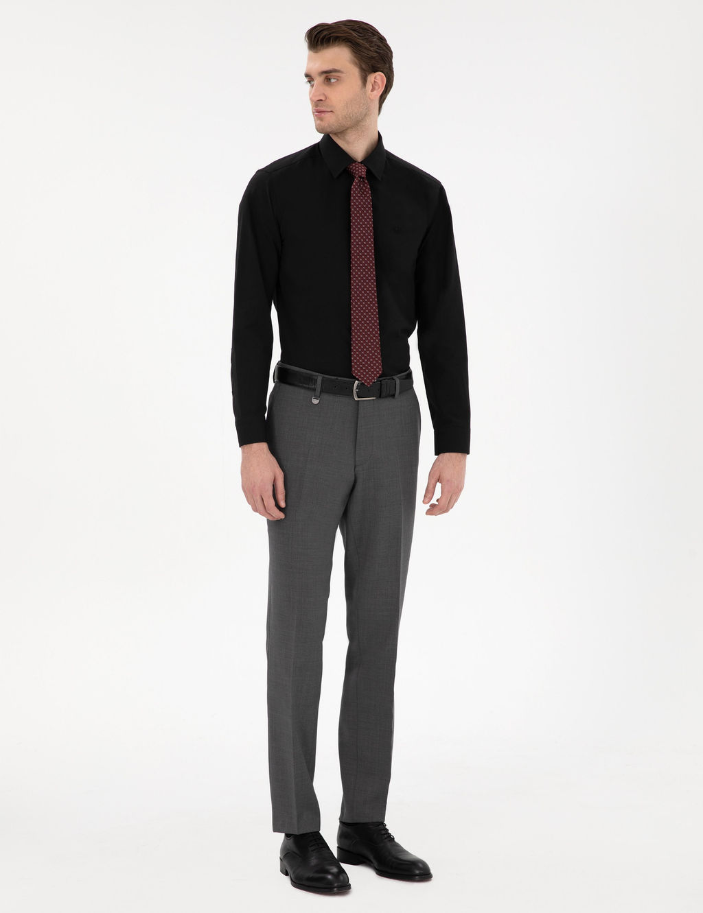 Siyah Slim Fit Uzun Kollu Basic G_mlek - Pierre cardin фото 4