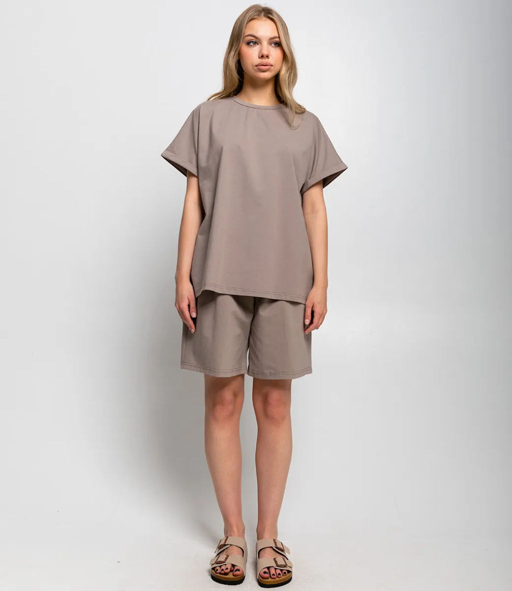 Костюм #ОКТ085002, бежево-серый