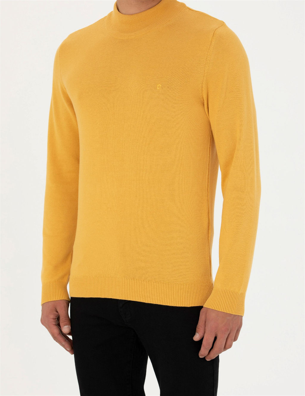 Hardal Slim Fit Yar_m Bal_k__ Yaka Basic Triko Kazak