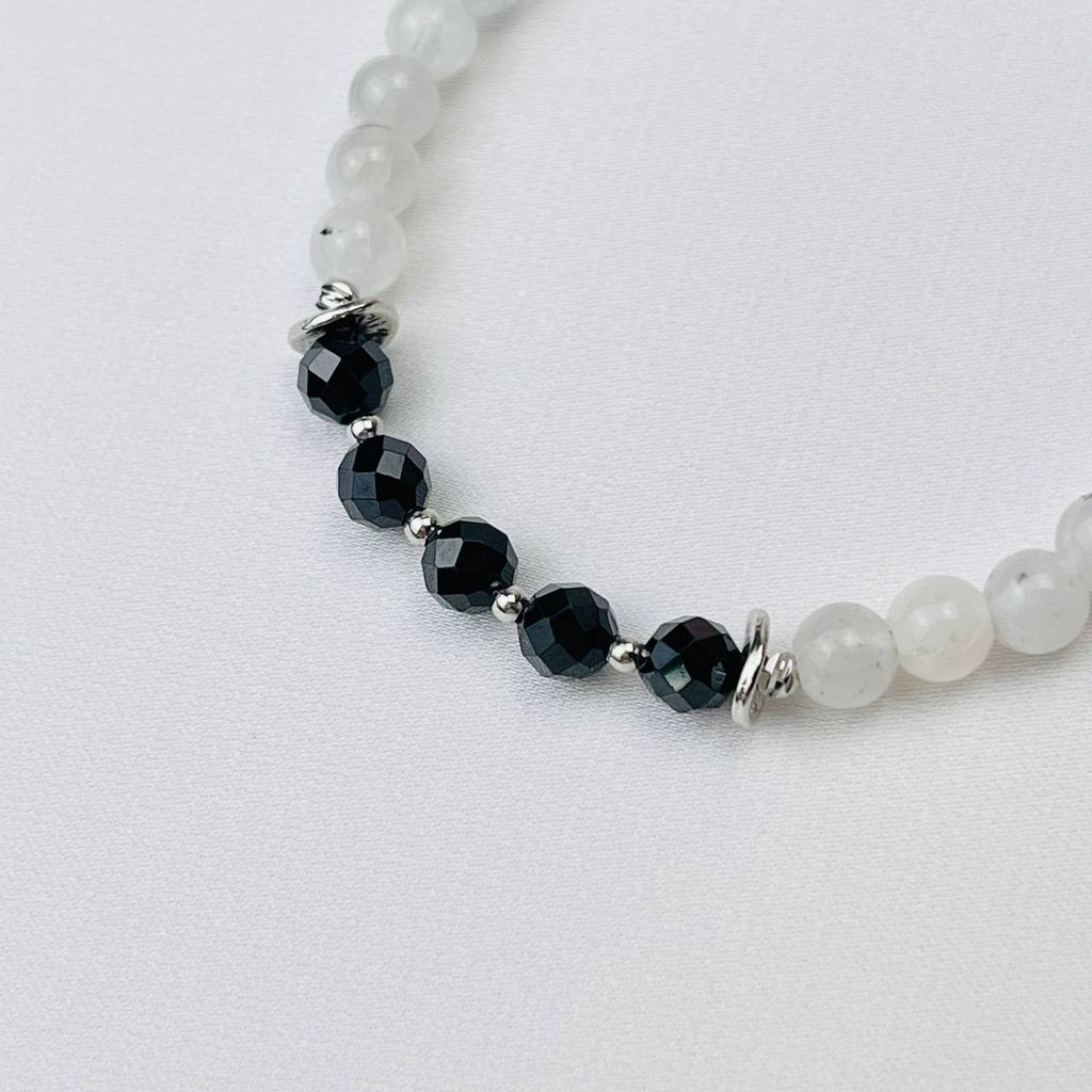 Браслет из Лунного камня с вкл.Турмалина и Шпинели - Радуга самоцветов фото 3