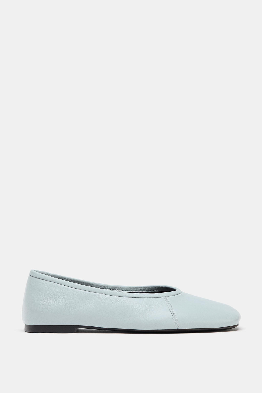 LEATHER TOPSTITCHED BALLERINA