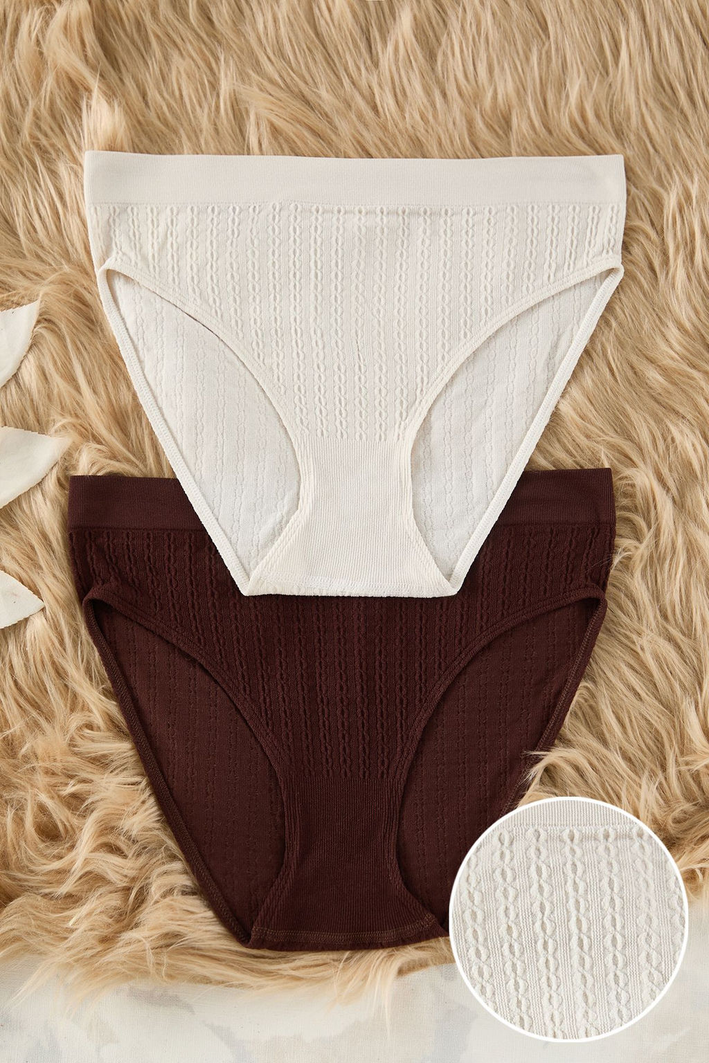 TRENDYOLMILLA Tas-Kahverengi 2li Seamless/Dikissiz Sac Orgulu Hipster Orme Kulot THMSS25KU00000