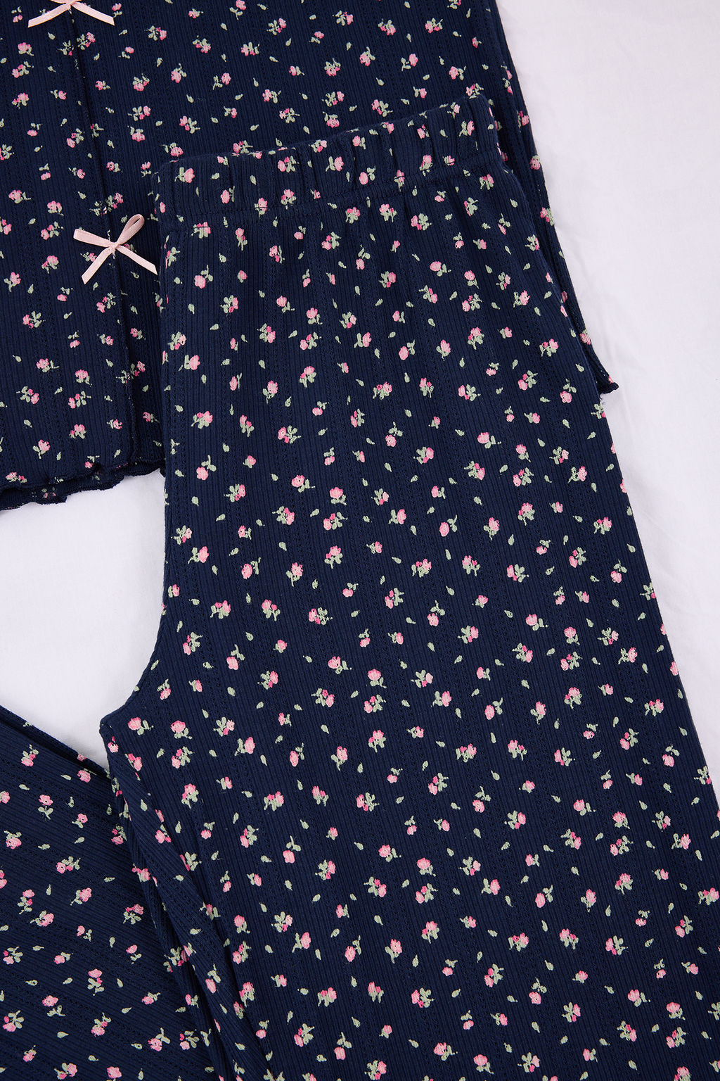 Yesil %100 Pamuklu Cicekli Kurdele/Fiyonklu Fitilli/Pointel Orme Pijama Tak?m? THMSS26PT00010 - Trendyolmilla фото 42