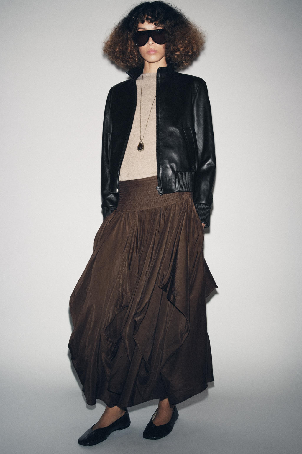 ZW COLLECTION VOLUMINOUS MIDI SKIRT - Zara фото 5
