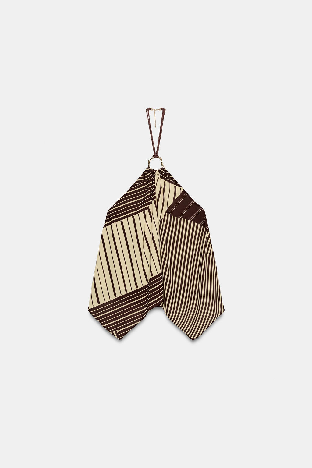 TOP HALTER ESTAMPADO ABALORIOS / Crudo / Marr?n - Zara фото 7