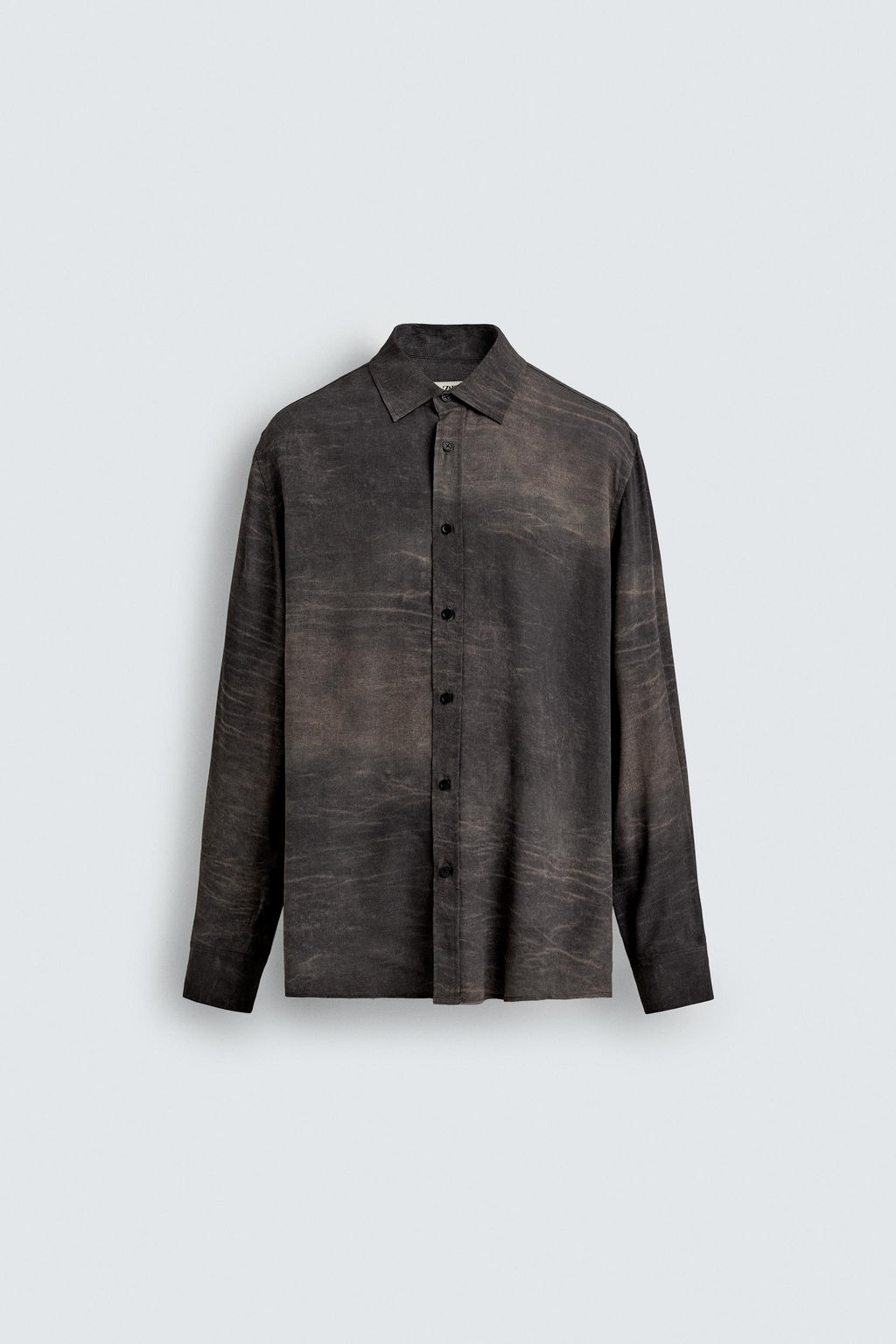 CAMISA FLUIDA ESTAMPADO EFECTO LAVADO / Gris - Zara фото 7