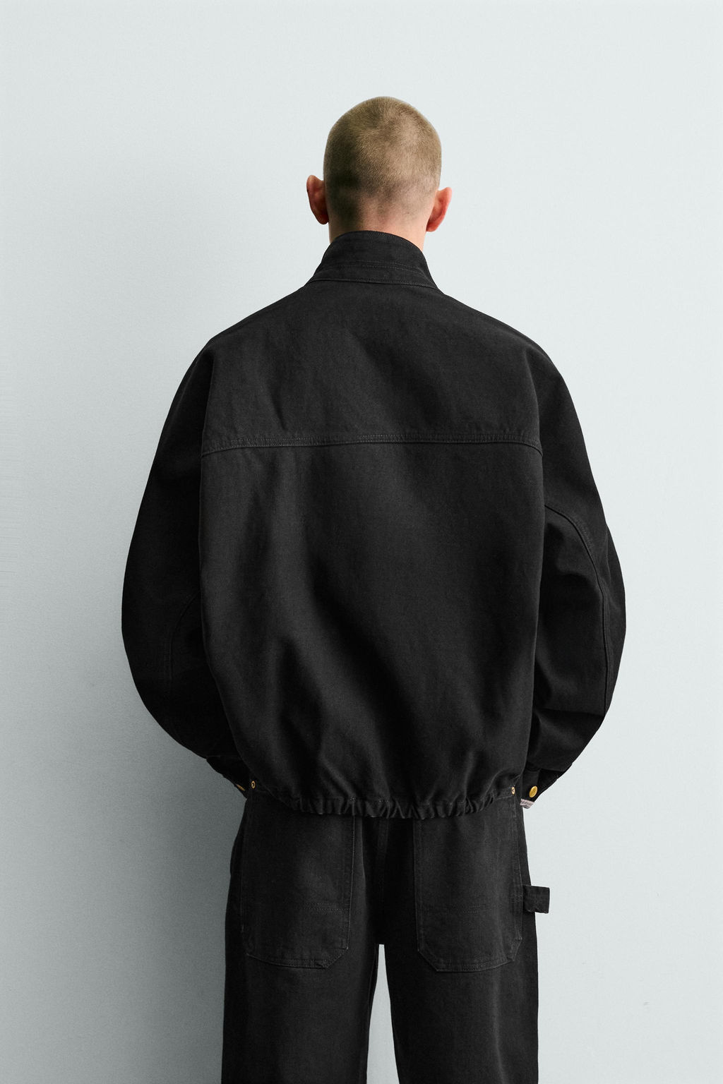 CAZADORA BOMBER BOXY FIT ALGOD?N / Negro - Zara фото 3