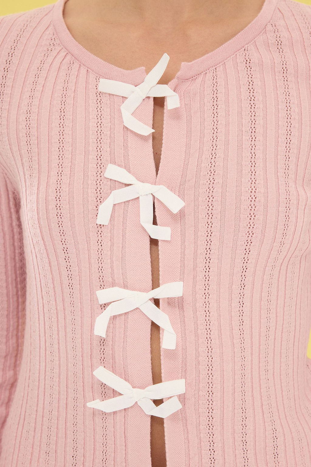 TRENDYOLMILLA Pudra Premium Iplik/Ozel Iplik Kurdeleli Triko H?rka TWOSS25HI00012  фото 4