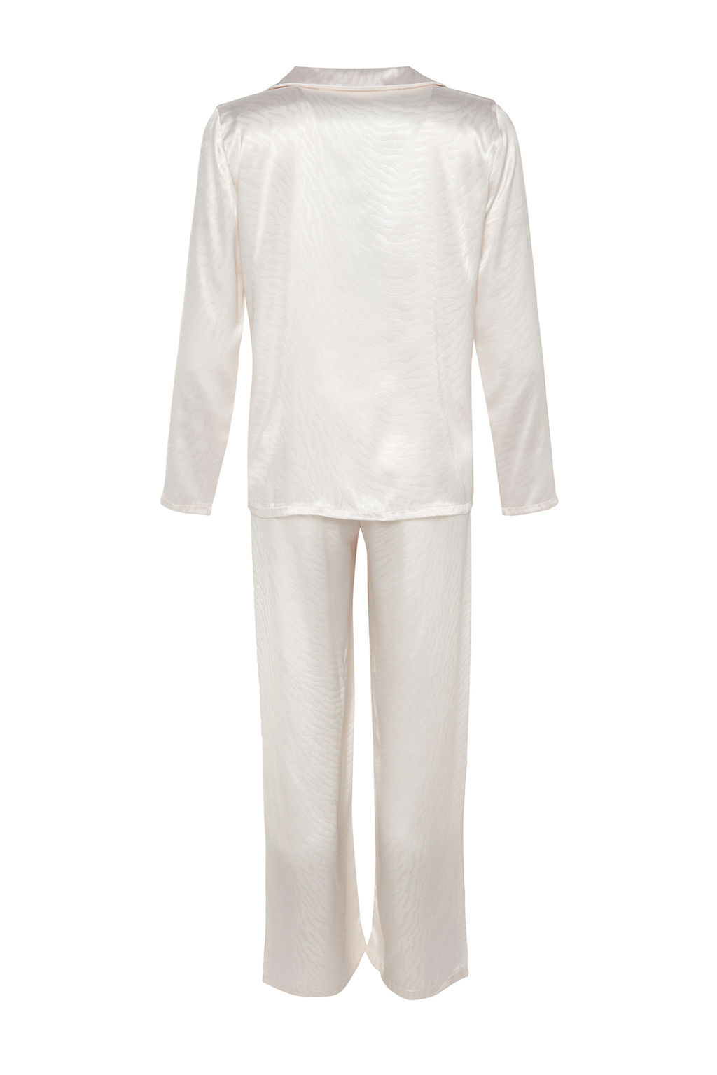 Beyaz Zebra Desenli Saten Dokuma Pijama Tak?m? THMAW24PT00001 - Trendyolmilla фото 9