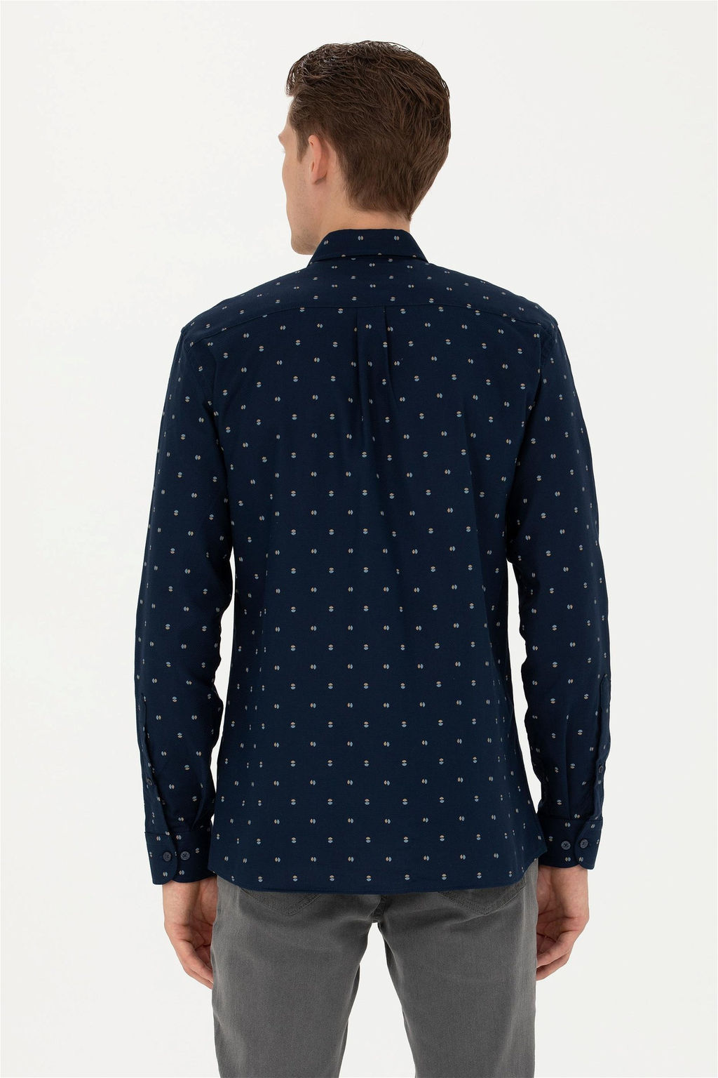 Мужская темно-синяя рубашка с длинным рукавом - U.s. polo assn фото 5