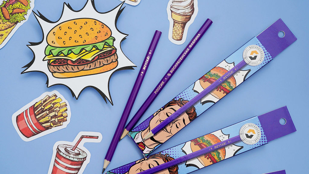 ВКФ Карандаш со смешными фразами SUV-031 Карандаш графитный заточенный ТМ (HB) 4 шт. мечтай