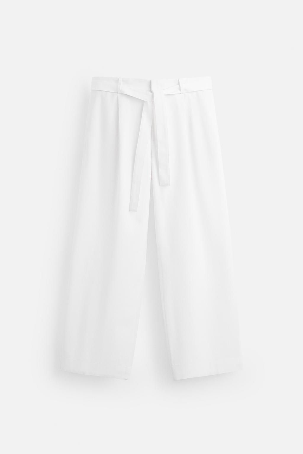 LYOCELL - COTTON TROUSERS WITH BELT - Zara фото 12