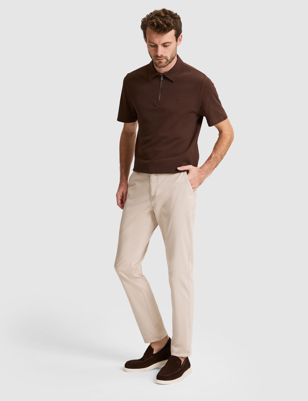 Bej Slim Fit Basic Kanvas Pantolon