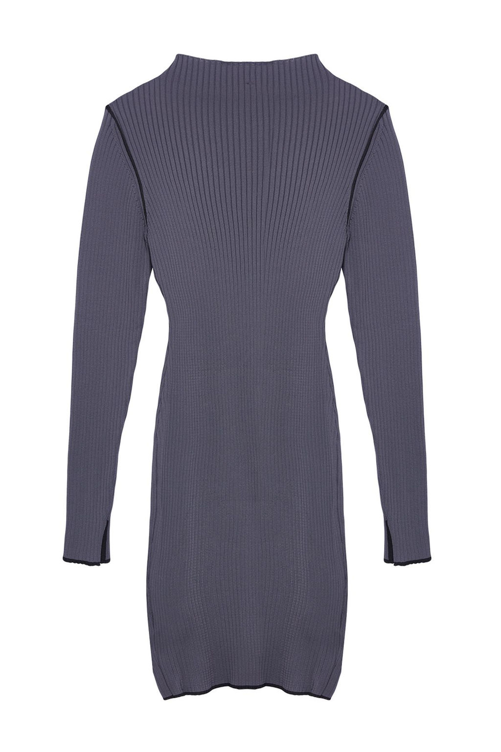 TRENDYOLMILLA Siyah Mini Triko Kontrast Renkli Elbise TWOAW24EL00041 фото 7