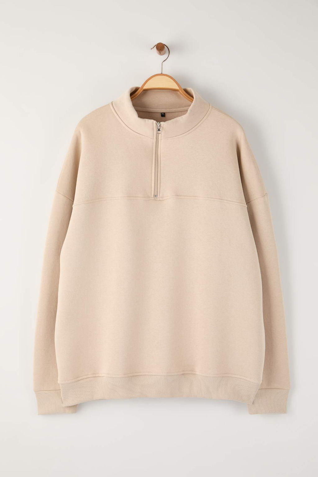 TRENDYOL MAN Buyuk Beden Siyah Oversize/Genis Kesim Fermuarl? Sweatshirt TMNAW25AO00028 - Trendyolmilla фото 13