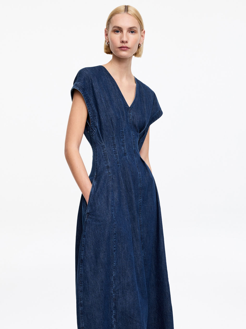 Vestido denim plisado - H&m фото 4