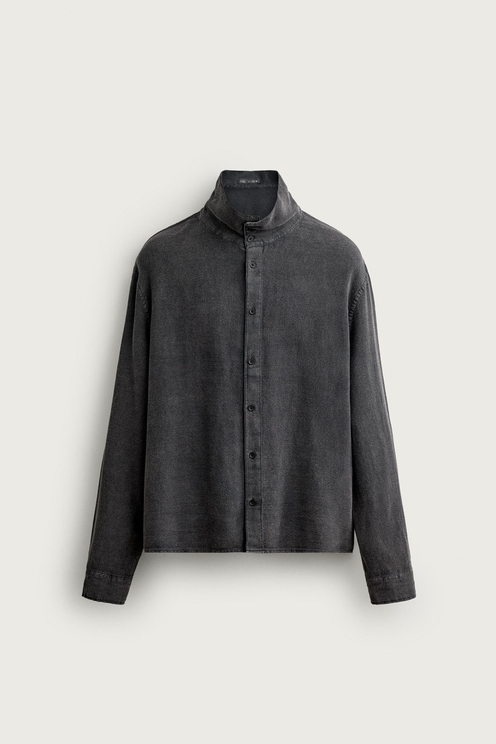CAMISA RELAXED FIT LAVADO EFECTO VINTAGE / Gris antracita - Zara фото 7