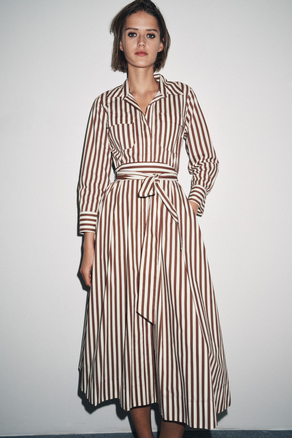 STRIPED SHIRT DRESS ZW COLLECTION - Zara фото 5
