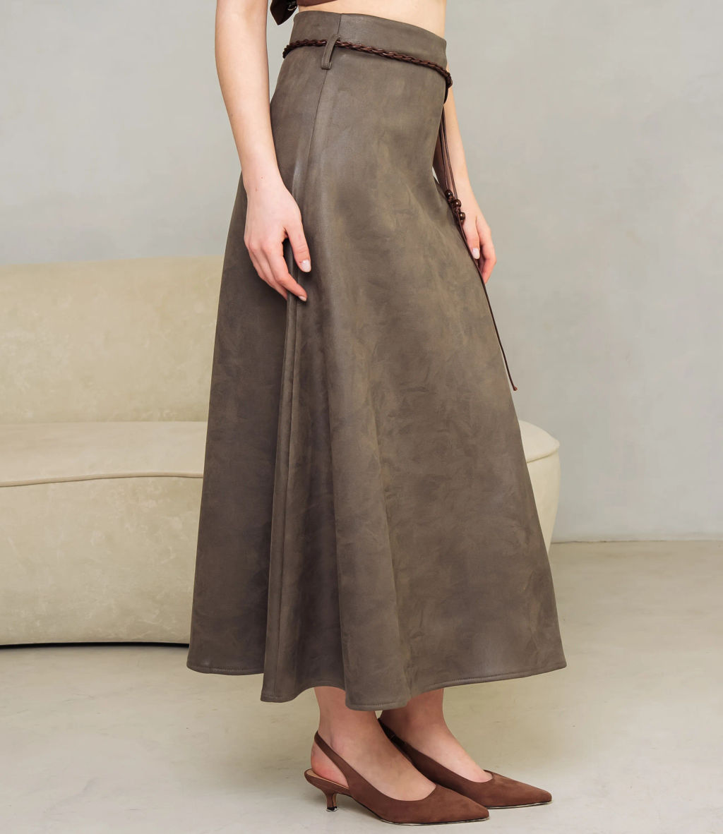 Юбка #КТ2213 (1), хаки - Dommod фото 3