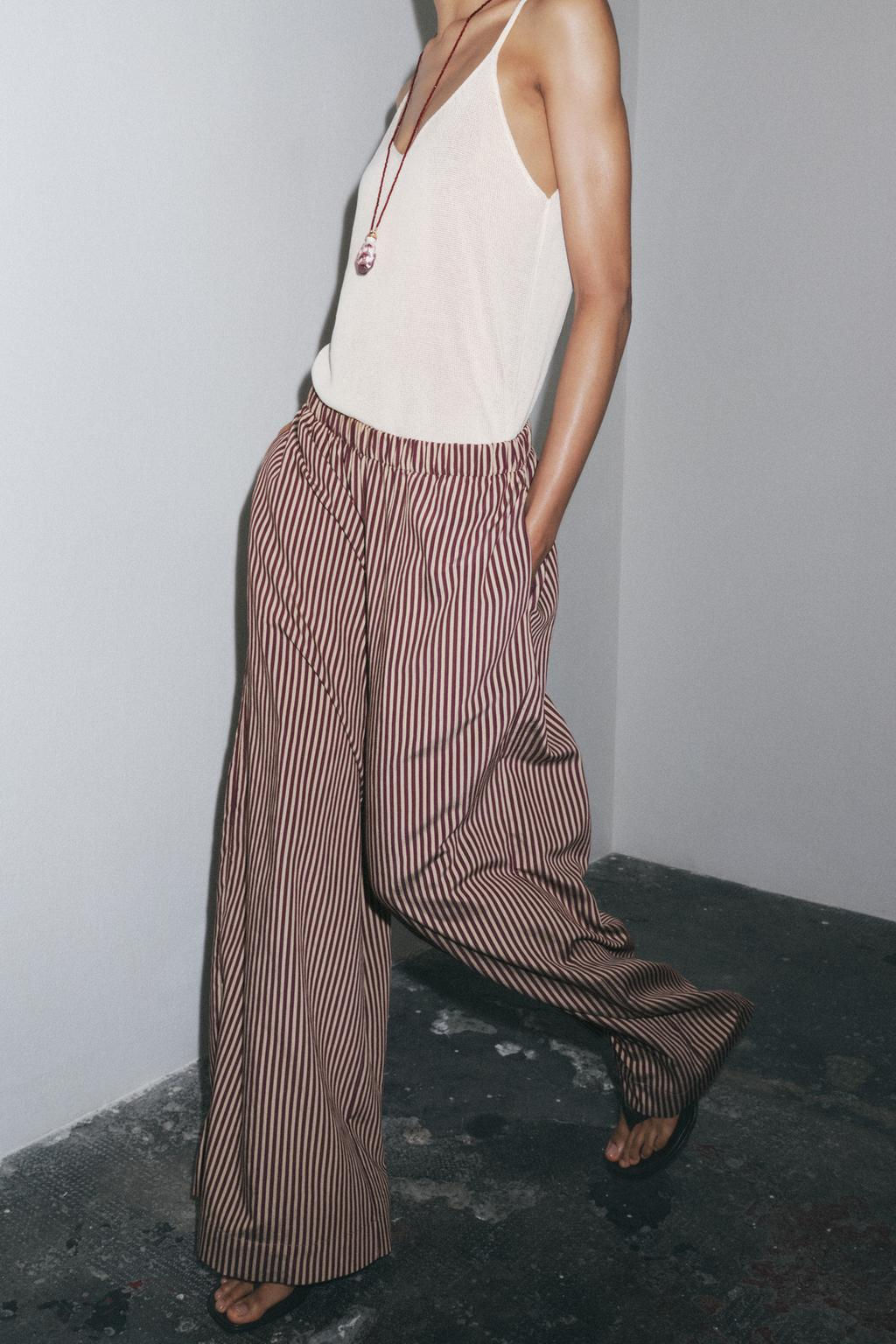 ZW COLLECTION STRIPED FLOWING TROUSERS - Zara фото 3