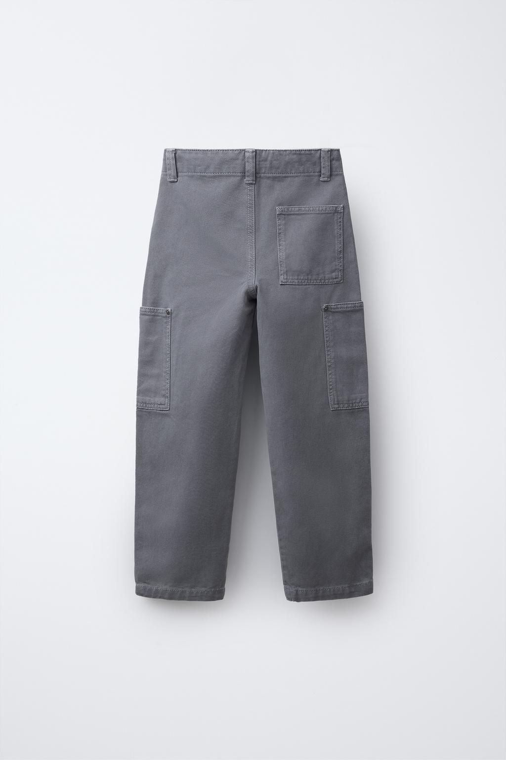 WIDE-LEG TWILL TROUSERS WITH POCKETS - Zara фото 3