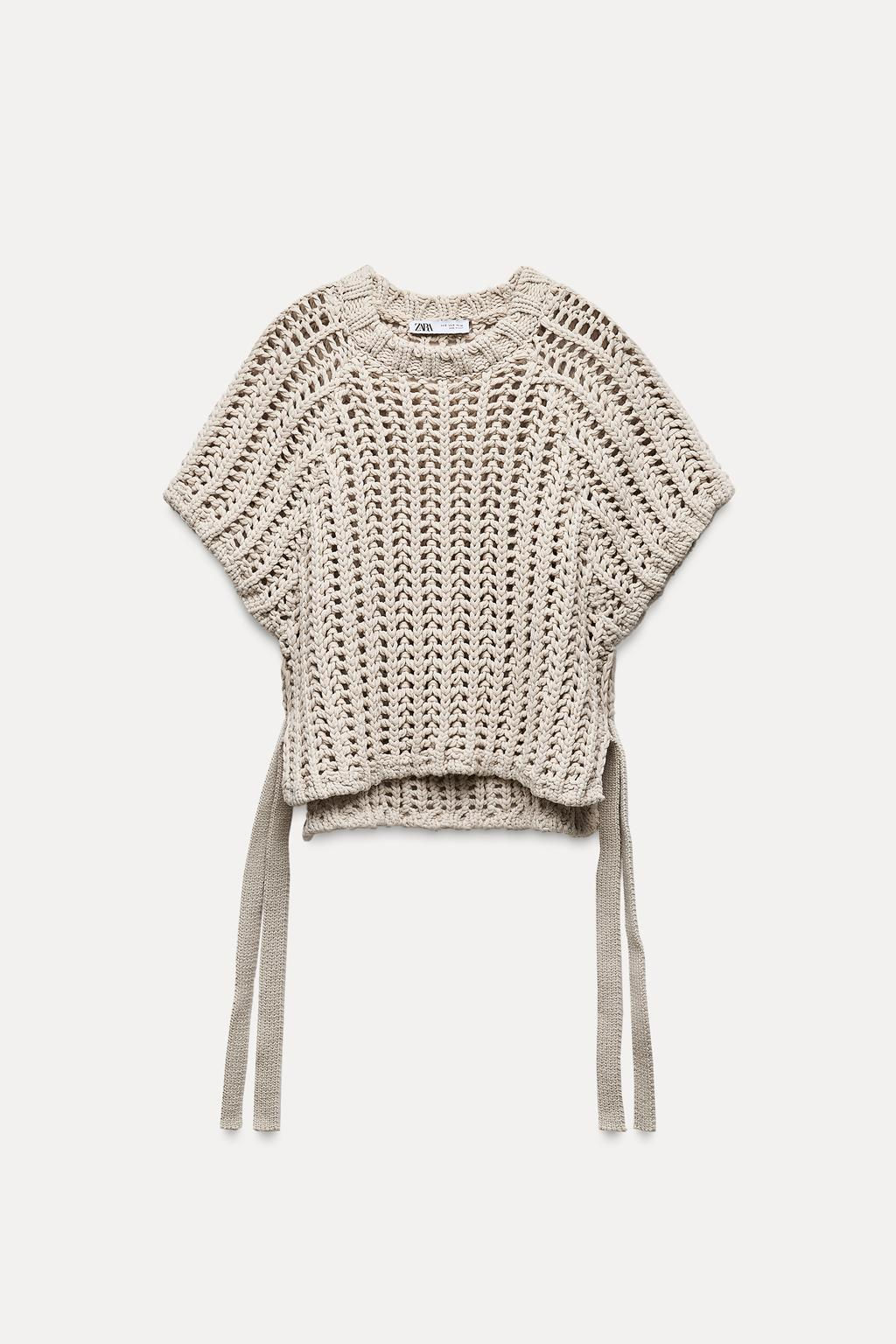 CHUNKY KNIT TOP WITH SIDE STRAPS - Zara фото 5