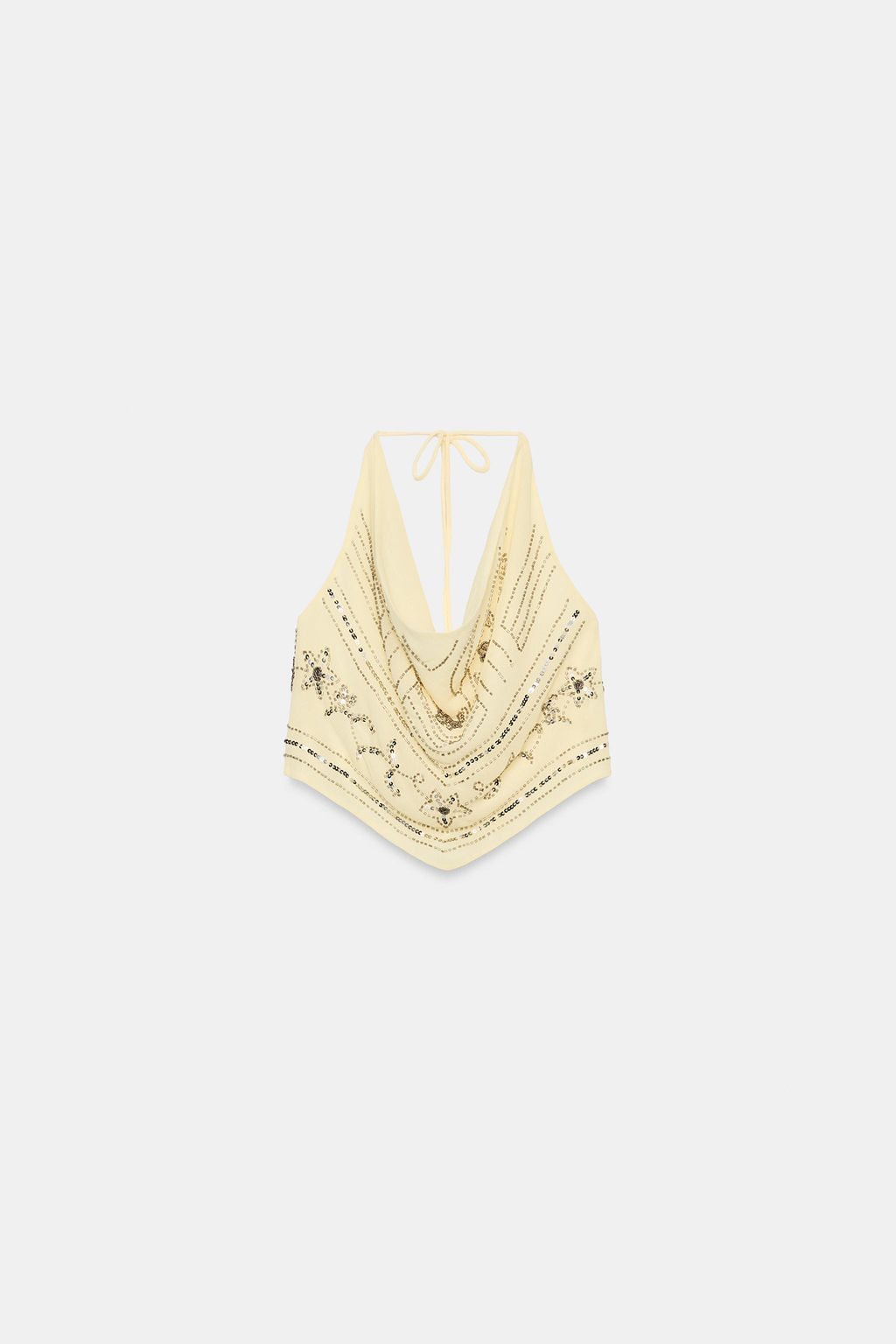 TOP HALTER ABALORIOS / Amarillo