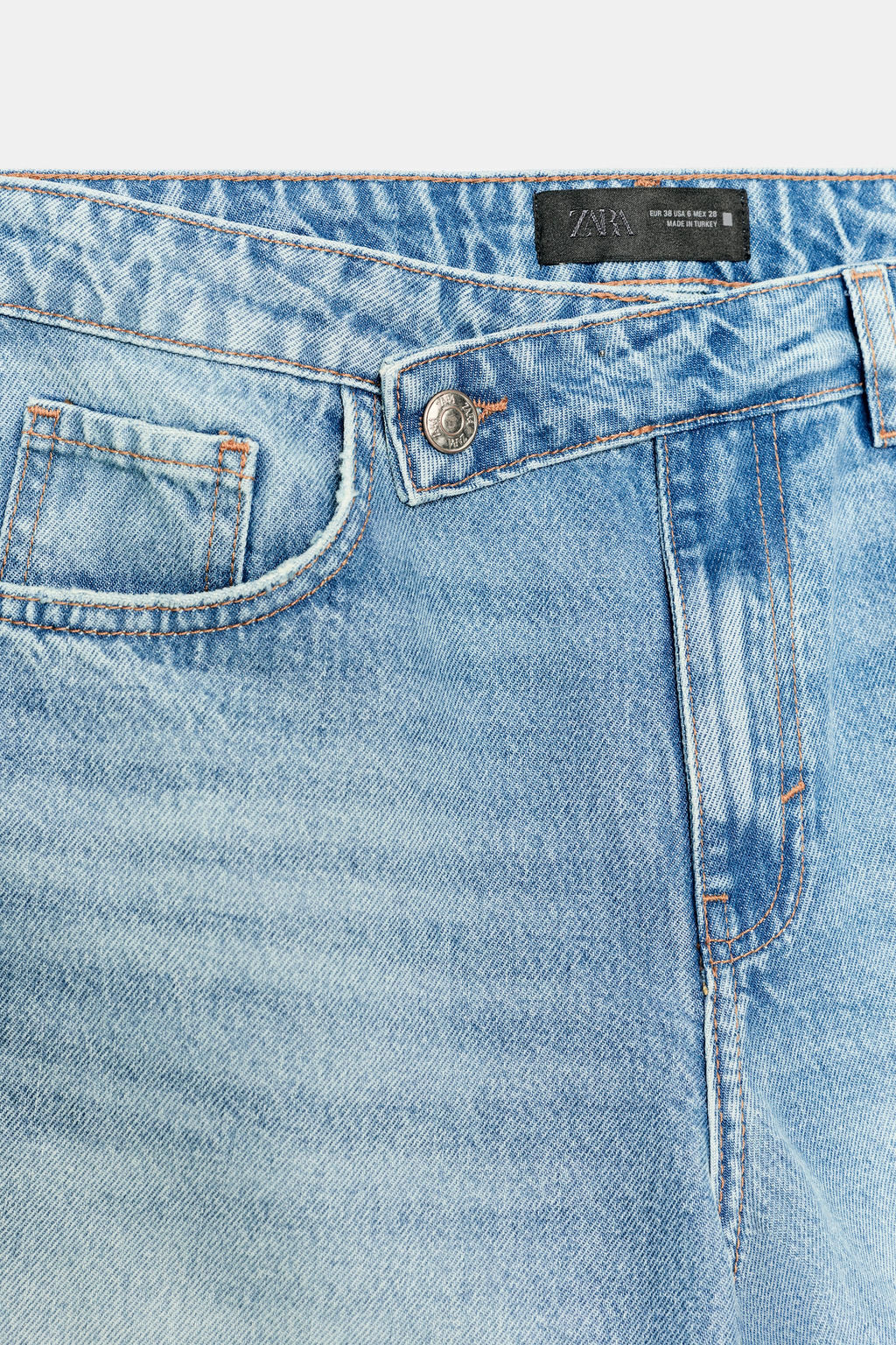 SHORTS Z1975 DENIM CINTURA CRUZADA / Azul medio - Zara фото 9