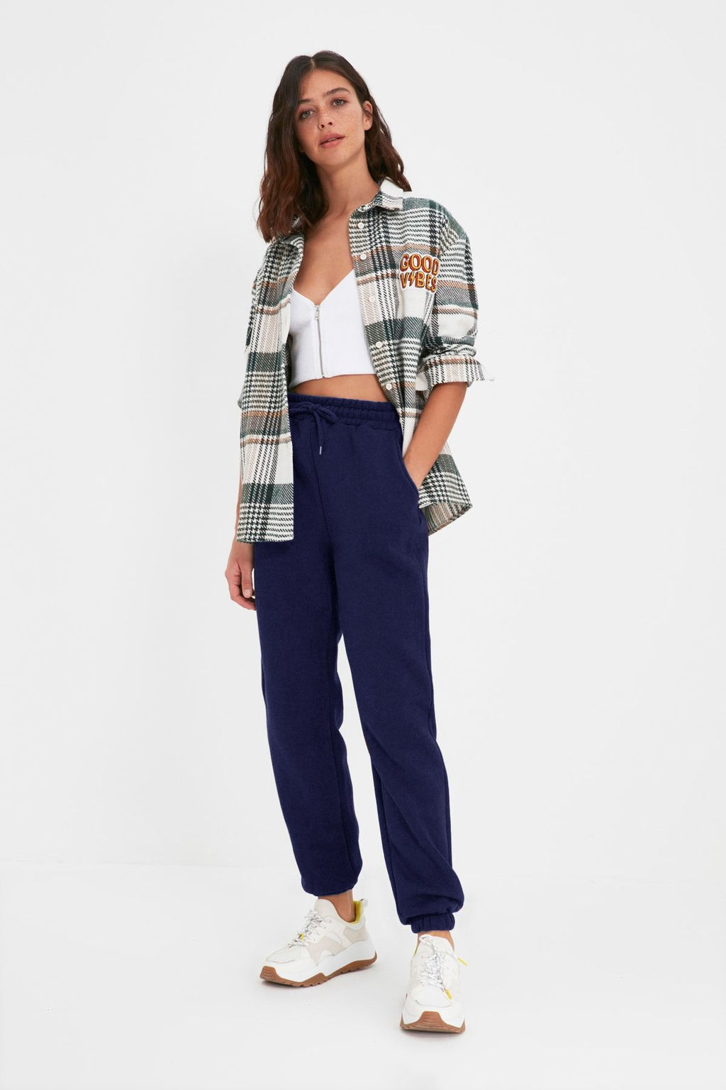 Lacivert Kal?n Ici Polarl? Basic Orme Esofman Alt? Pantolon TWOAW22EA0468