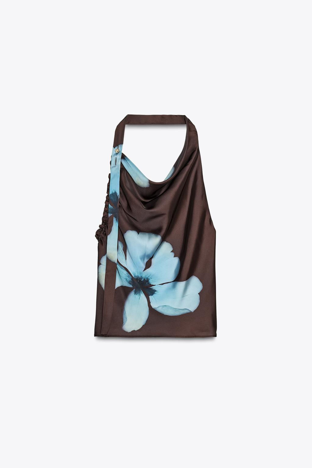 FLORAL PRINT SATIN TOP - Zara фото 6