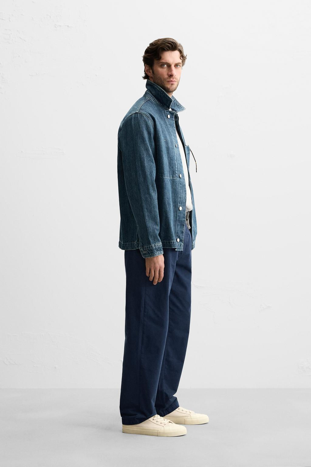 TEXTURED COTTON TROUSERS - Zara фото 4