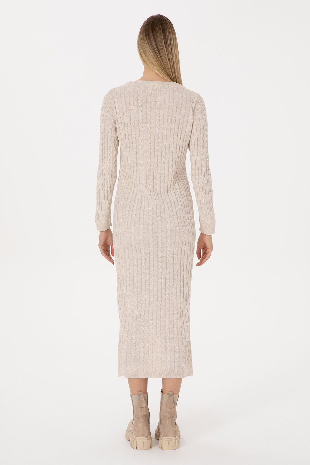 Kad_n Krem Triko Elbise - U.s. polo assn фото 4