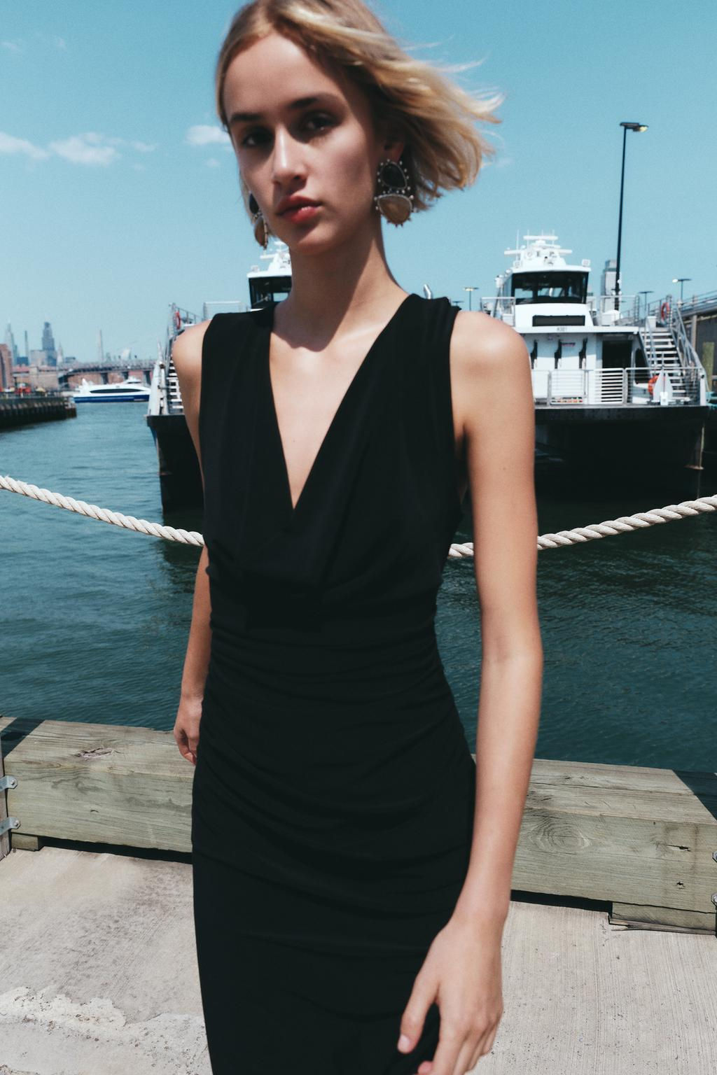 MIDI DRESS WITH KNOT DETAIL ON THE BACK - Zara фото 5