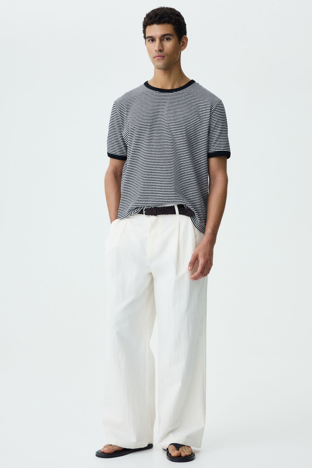 Camiseta en mezcla de lino Relaxed Fit - H&m фото 4