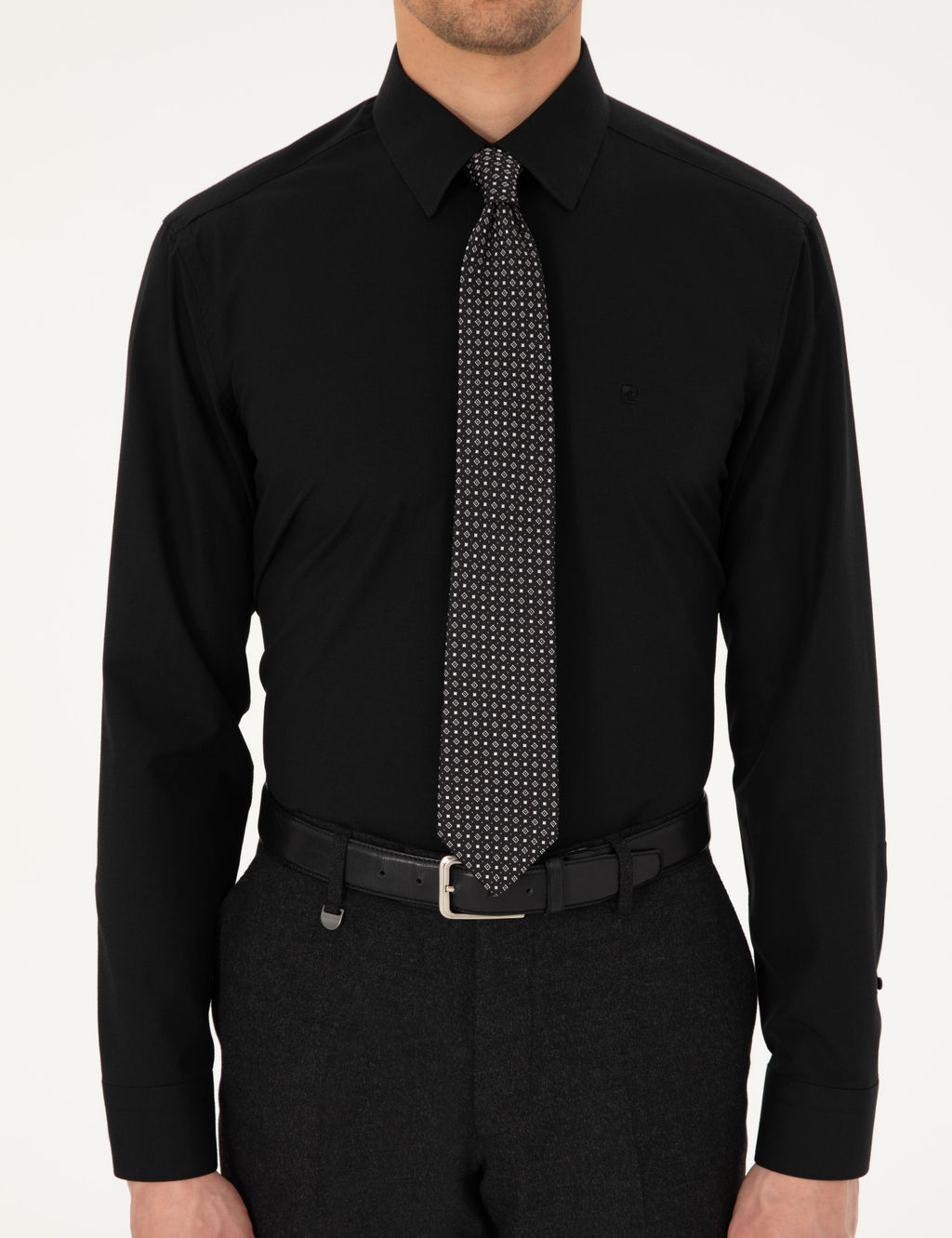 Siyah Regular Fit Uzun Kollu Basic G_mlek