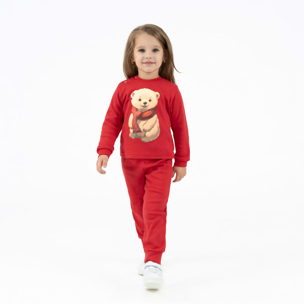 Комплект ясельный красный мишка КМ-1413 (74, 48)