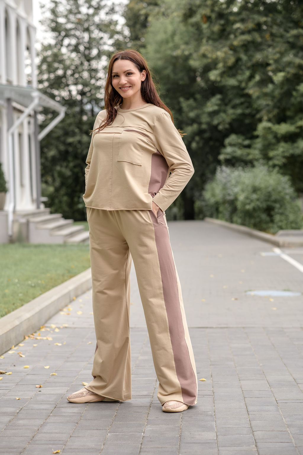 Костюм спорт-шик 100% хлопок(футер) - Новый лен фото 3