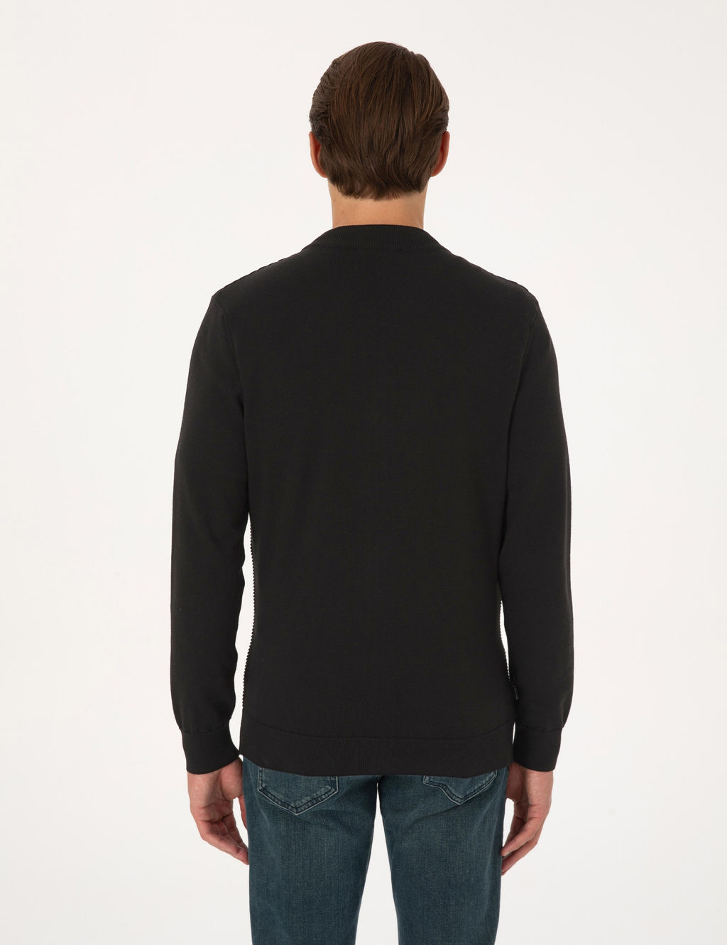 Siyah Slim Fit Fermuarl_ Triko H_rka - Pierre cardin фото 5