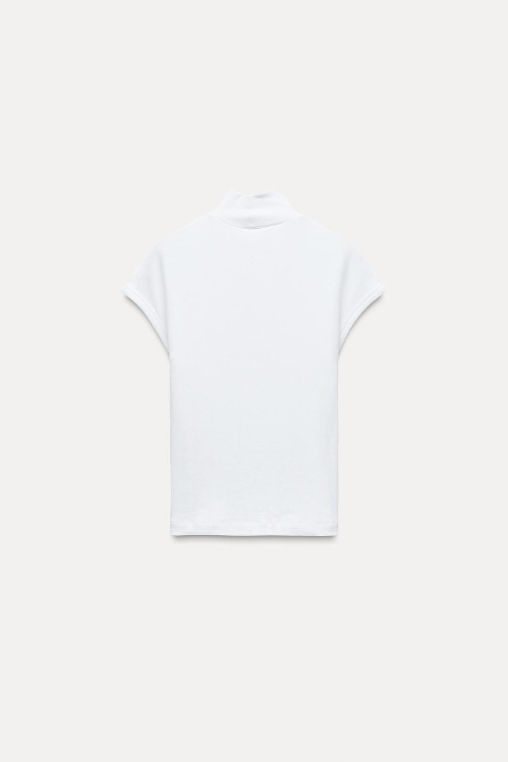 RIBBED HIGH NECK T-SHIRT - Zara фото 4