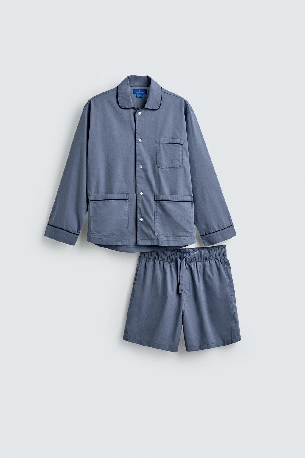 SET PIJAMA PANTAL?N CORTO AARON LEVINE X ZARA / Celeste