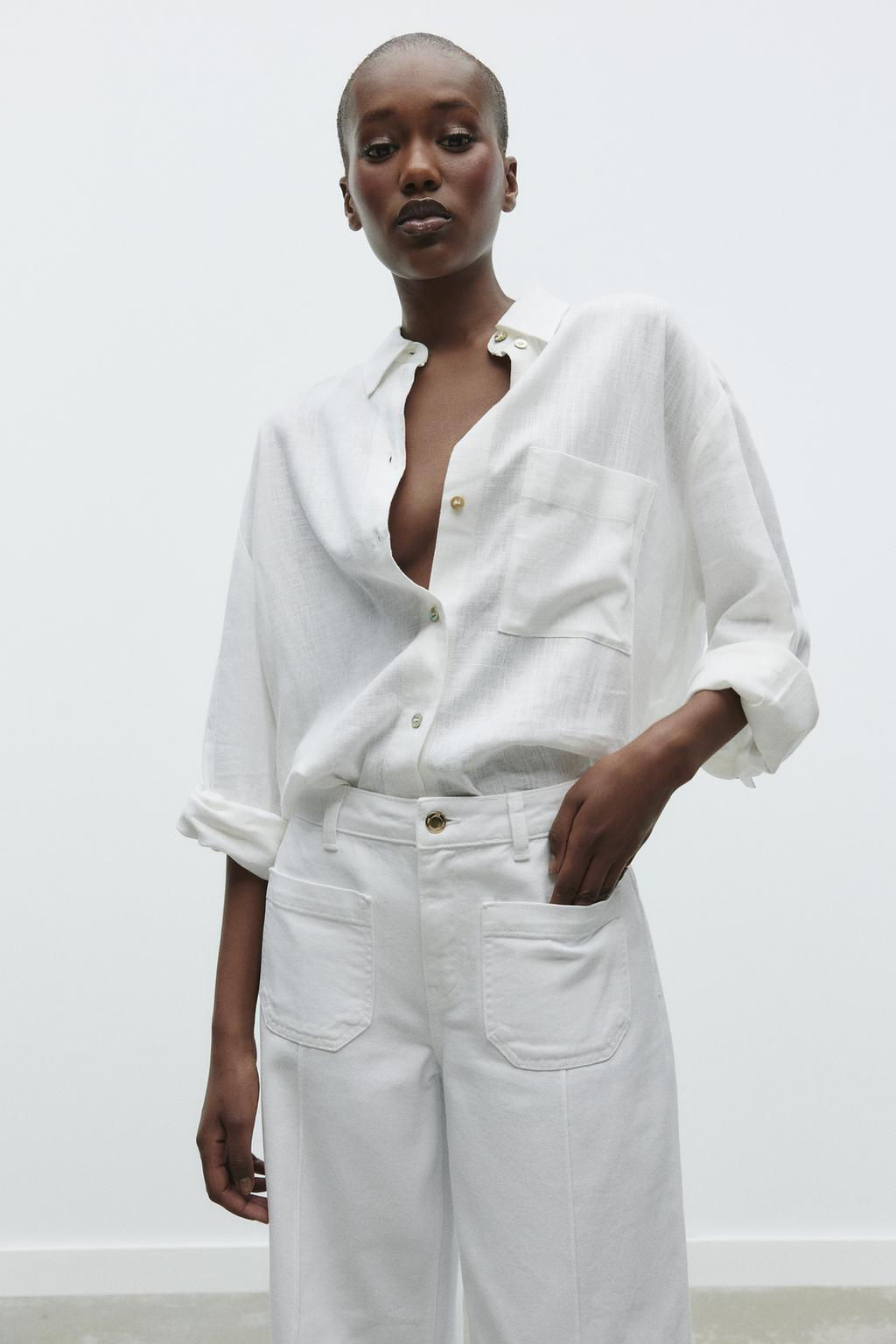Z1975 WIDE-LEG HIGH-WAIST CROPPED JEANS - Zara фото 4