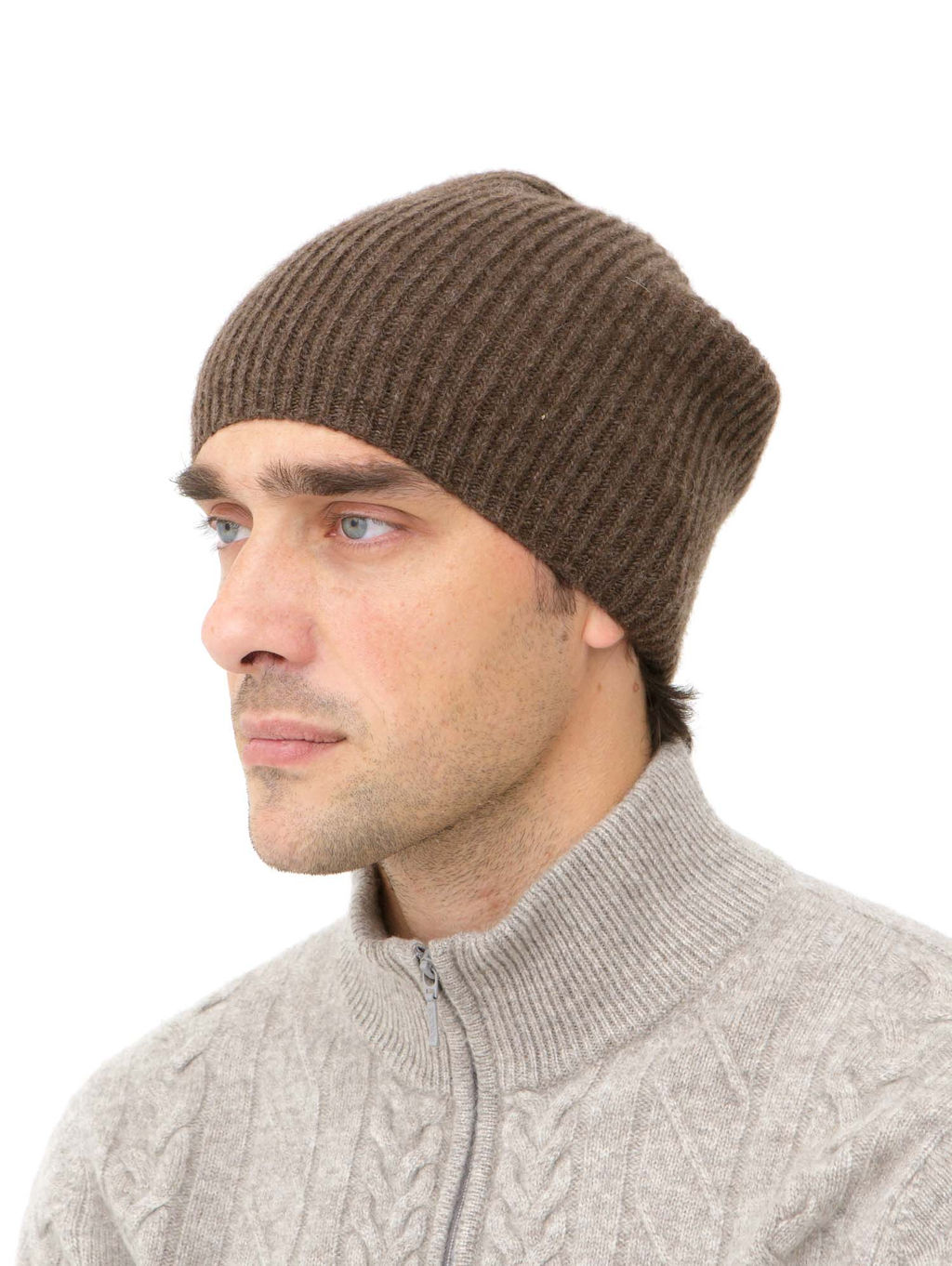 Шапка из шерсти UL коричневая