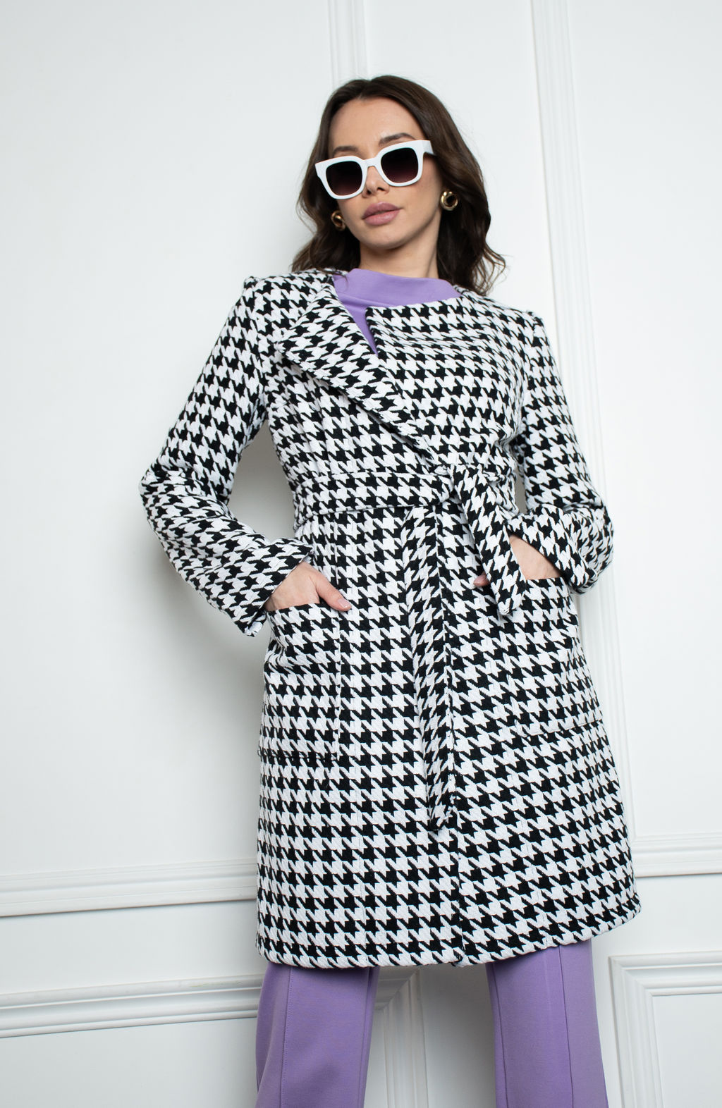 Брюки из трикотажа светло-сиреневый - Donna saggia фото 8