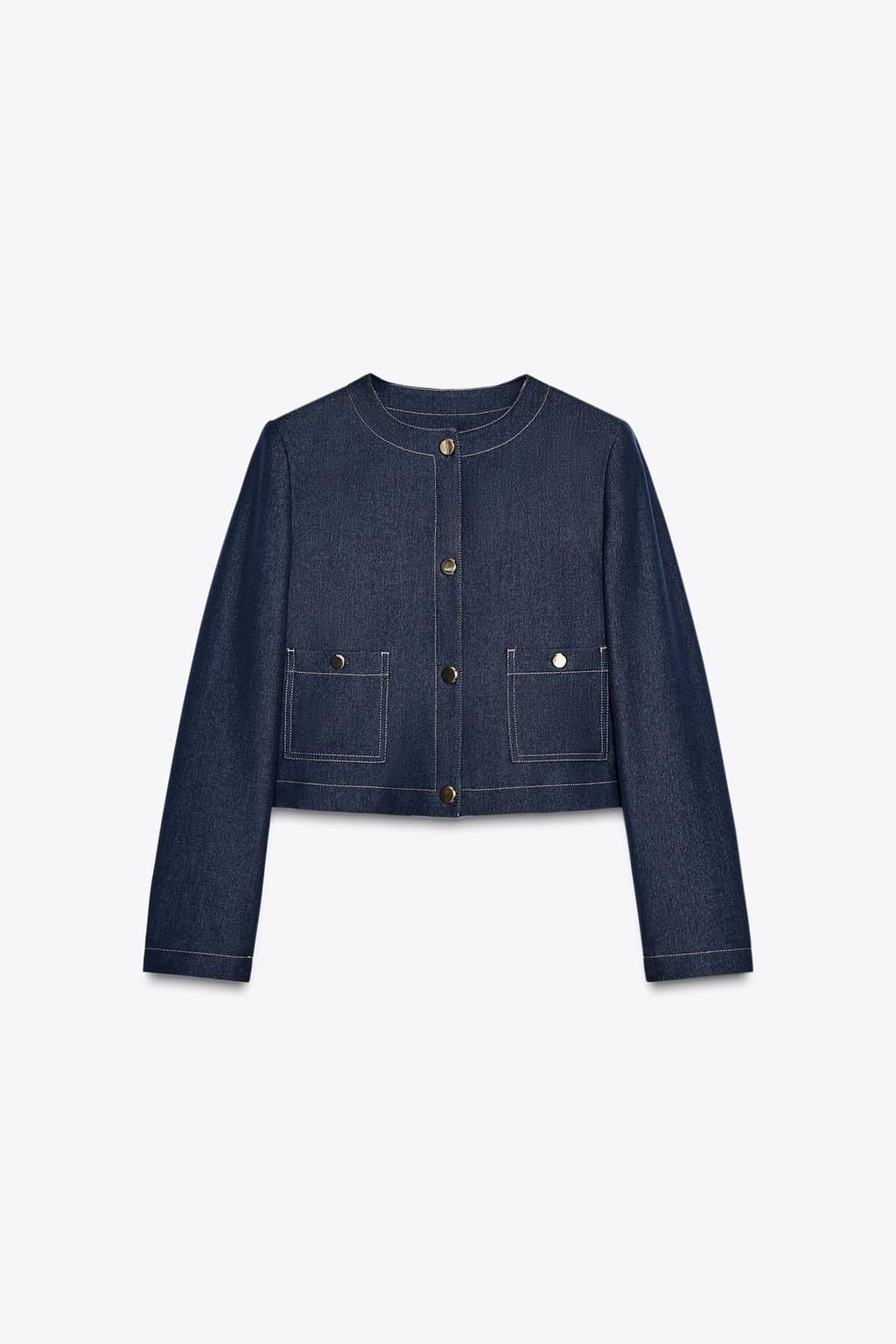 SHORT JACKET WITH CONTRAST TOPSTITCHING - Zara фото 5