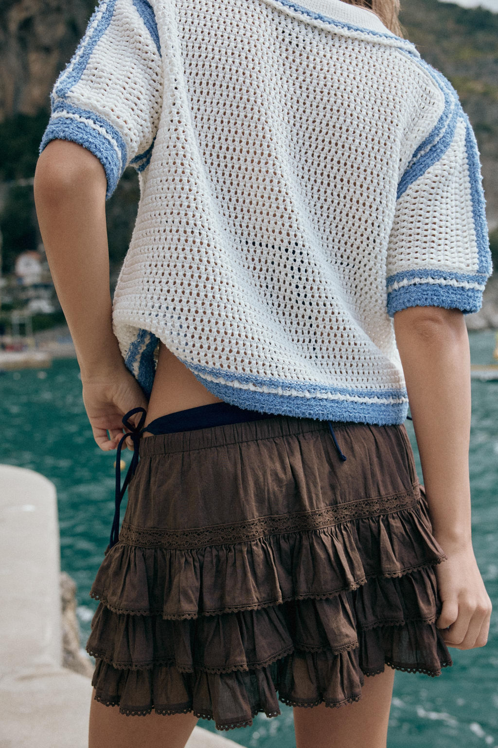 FALDA PANTAL?N VOLANTES / Chocolate - Zara фото 4