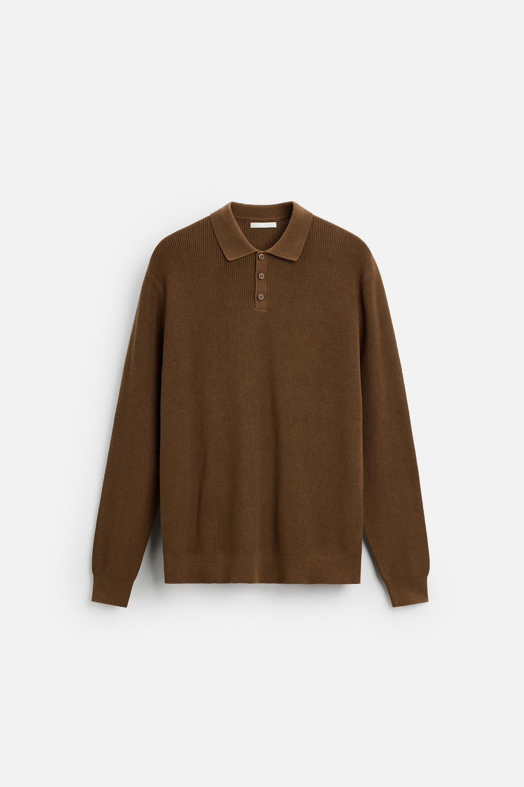 PURL KNIT POLO SHIRT - Zara фото 6