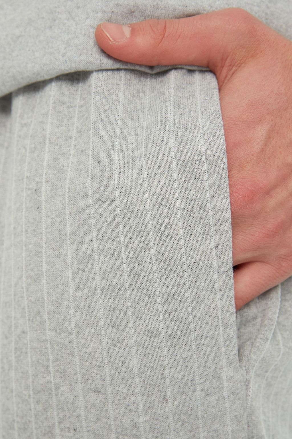 Gri Bask?l? Regular Fit Orme Pijama Tak?m? THMAW21PT0393