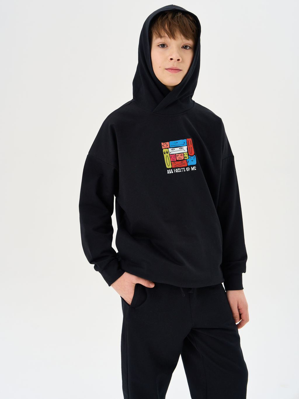 Худи облегченное Уголь с принтом 7+ - Bungly фото 8