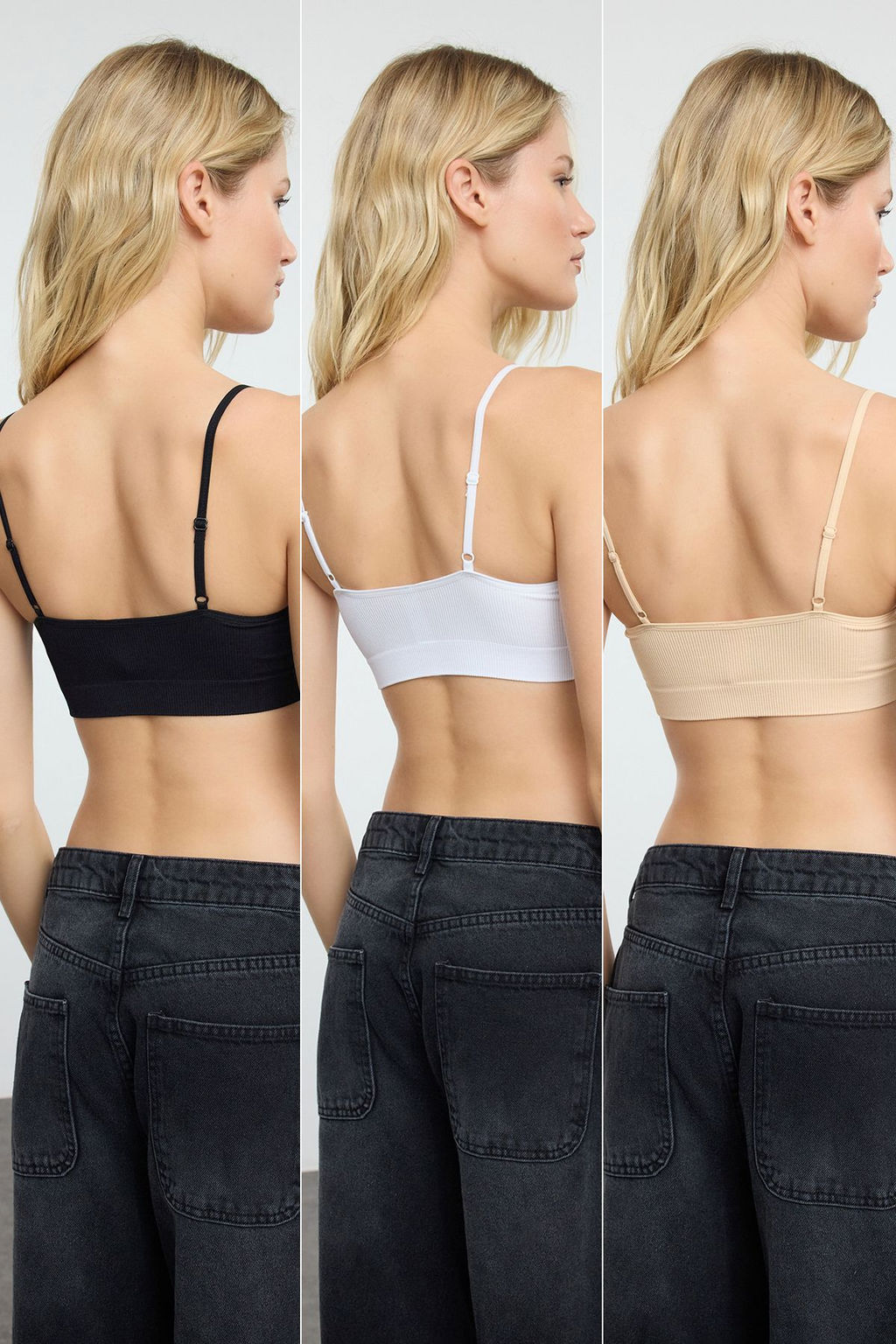 TRENDYOLMILLA Cok Renkli 3lu Paket Seamless/Dikissiz Balensiz Kaps?z Orme Bralette Sutyen THMAW25SU00020  фото 2